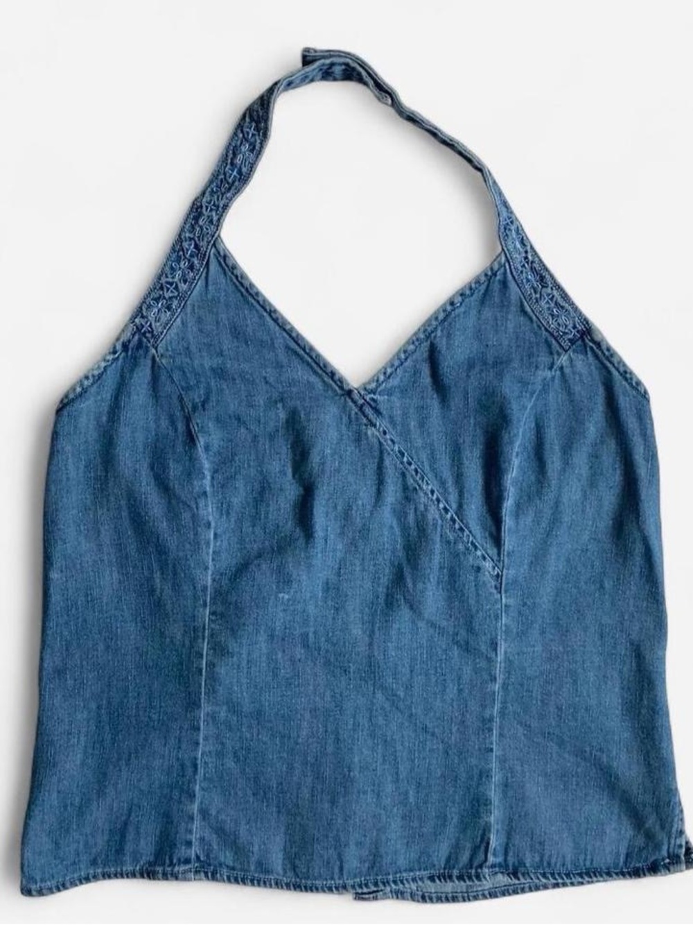 Vintage 90s Y2K denim halter top